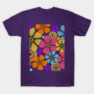 70s Retro Flower power Design T-Shirt